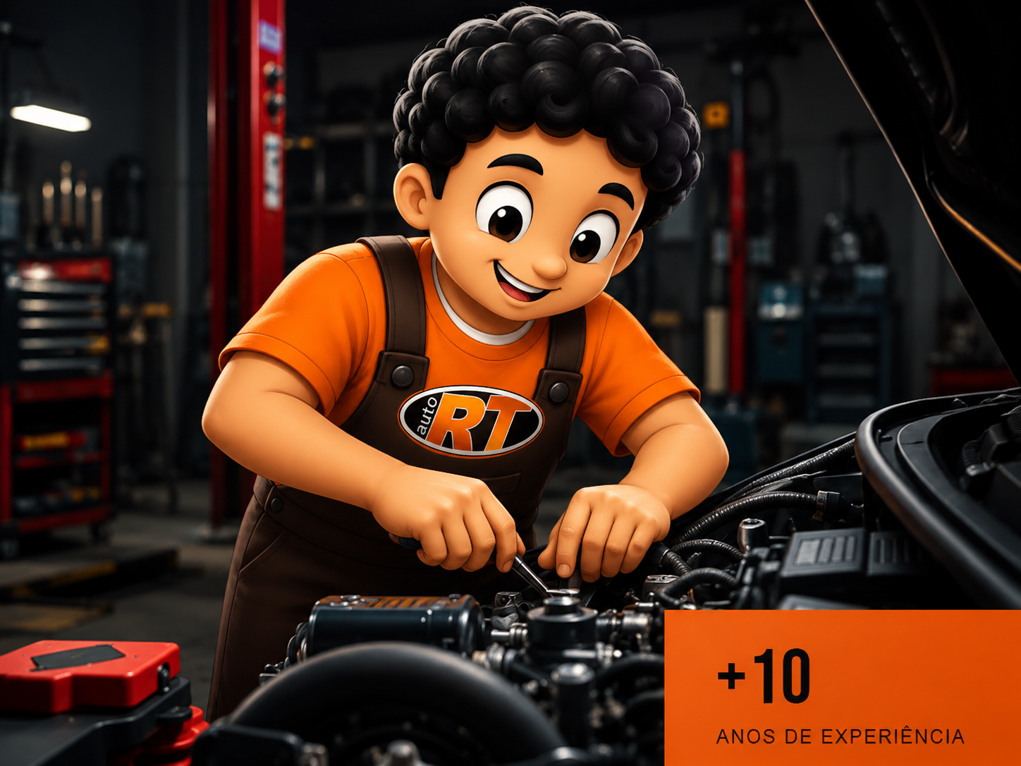 Mecânico RT Auto a trabalhar num motor